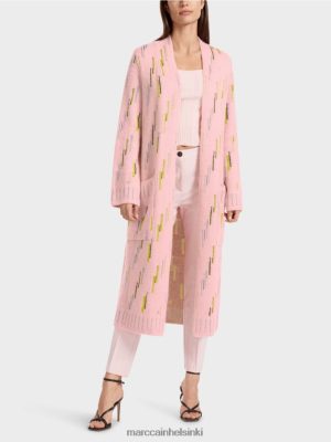 Marc Cain villatakki neulottu Saksassa pehmeä jauhe vaaleanpunainen vaatteet V0LL48264 Marc Cain Vaatteet